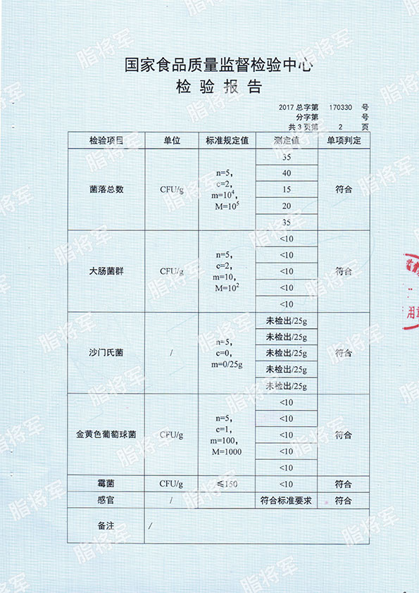 国家食品质量监督检验中心-检测报告